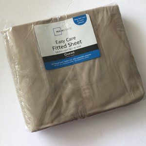 MAINSTAYS Fitted Sheet QUEEN LIGHT BROWN MAINSTAYS EASYCARE